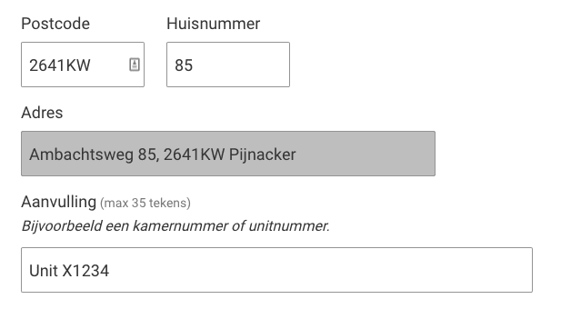 Change of address Pijnacker